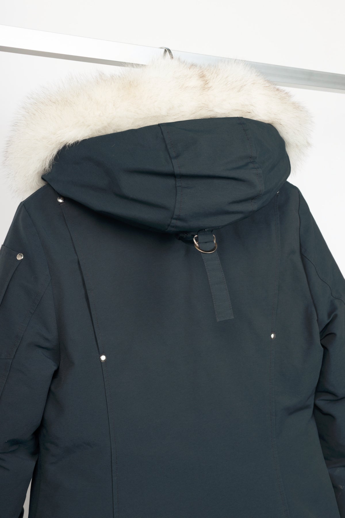 Moose Knuckles Stirling Navy Fox-Fur-Trim Hooded Parka
