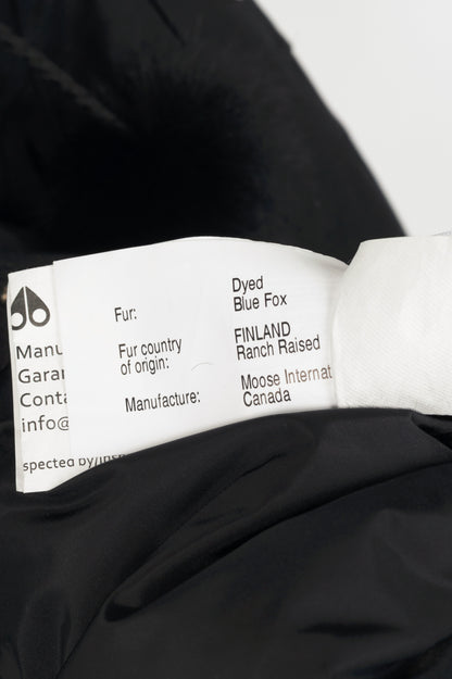 Moose Knuckles Stirling Black Fox-Fur-Trim Hooded Parka