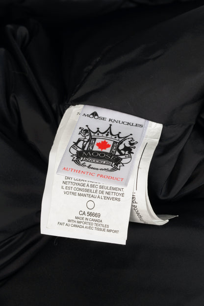 Moose Knuckles Stirling Black Fox-Fur-Trim Hooded Parka