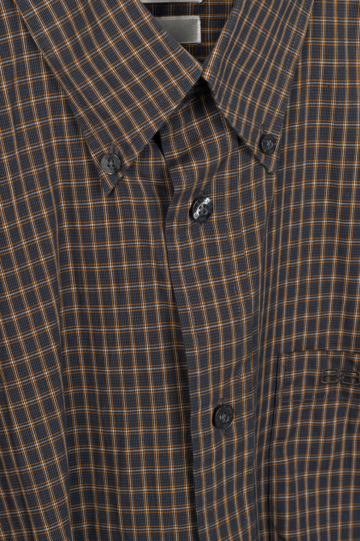Balenciaga Vintage Brown & Orange Plaid Cotton-Poplin Buttoned Shirt