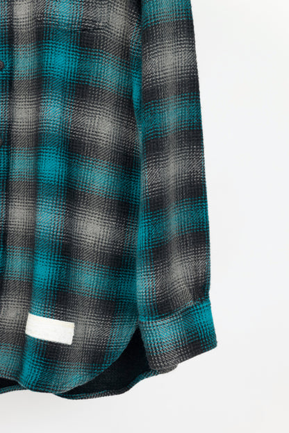 Off-White KK Flannel Blue Cotton & Wool Plaid Buttoned Shirt
