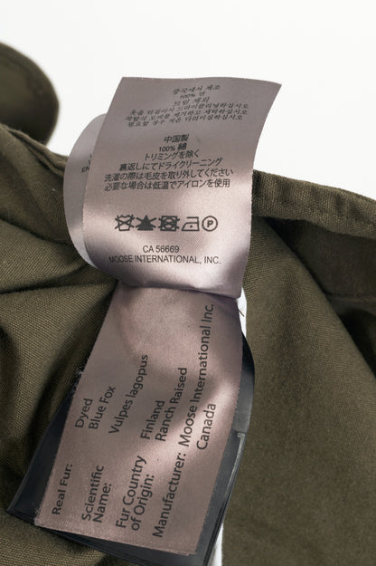 Moose Knuckles Green Cotton-Twill Fur-Hood Zip Parka