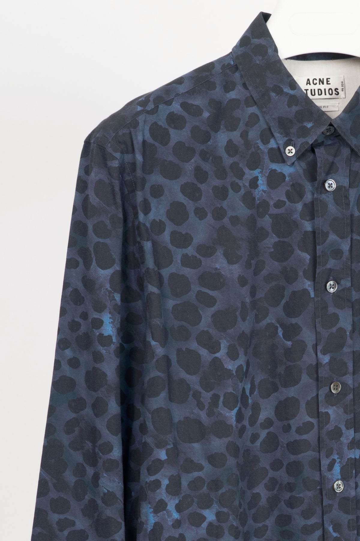 Acne Studios Isherwood Blue Animal Printed Buttoned Shirt