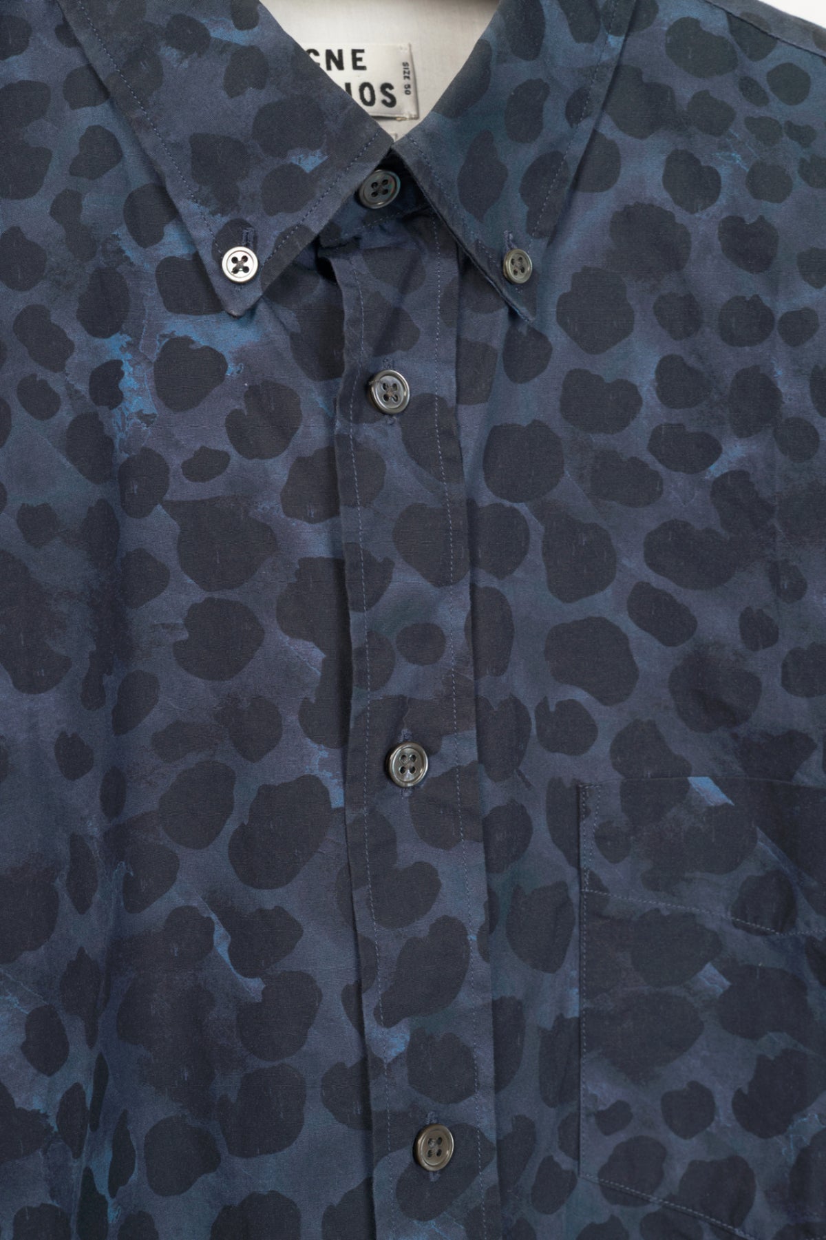 Acne Studios Isherwood Blue Animal Printed Buttoned Shirt