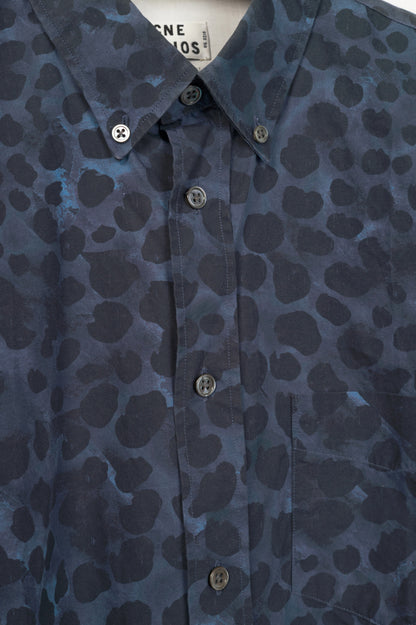Acne Studios Isherwood Blue Animal Printed Buttoned Shirt