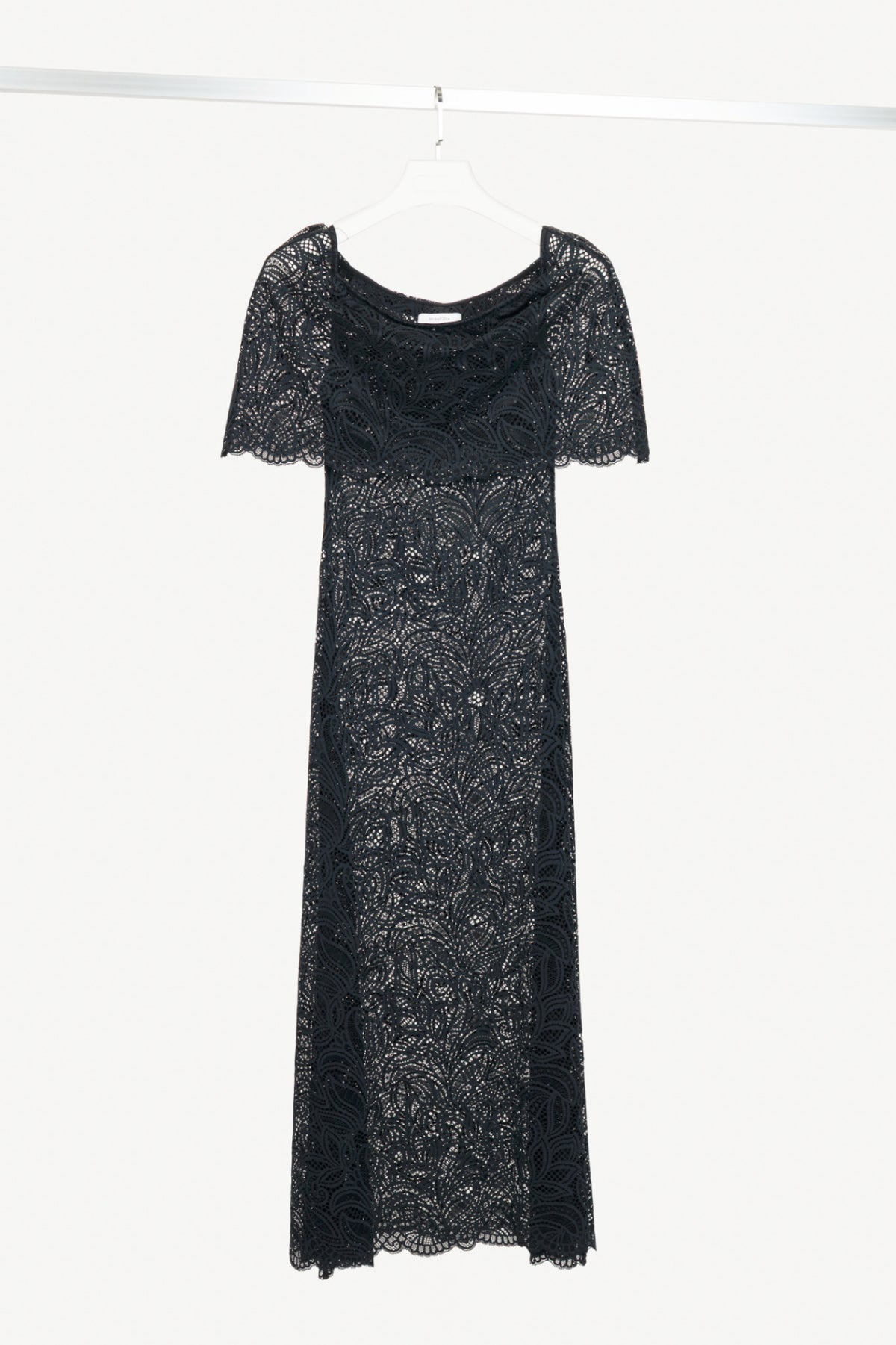 Beaufille Lotta Black Lace Off-Shoulder Maxi Dress