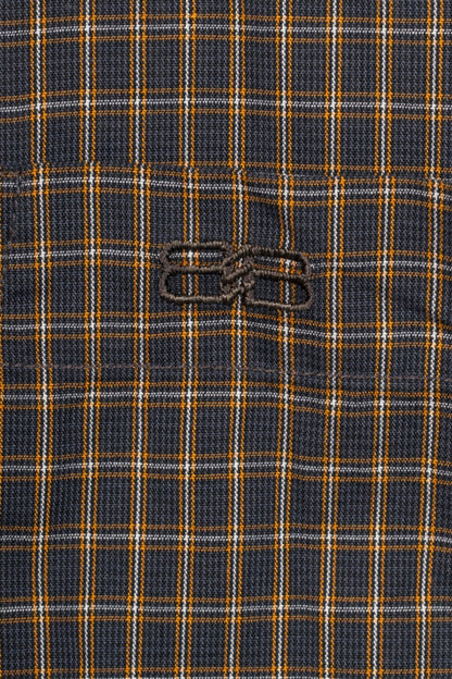 Balenciaga Vintage Brown & Orange Plaid Cotton-Poplin Buttoned Shirt