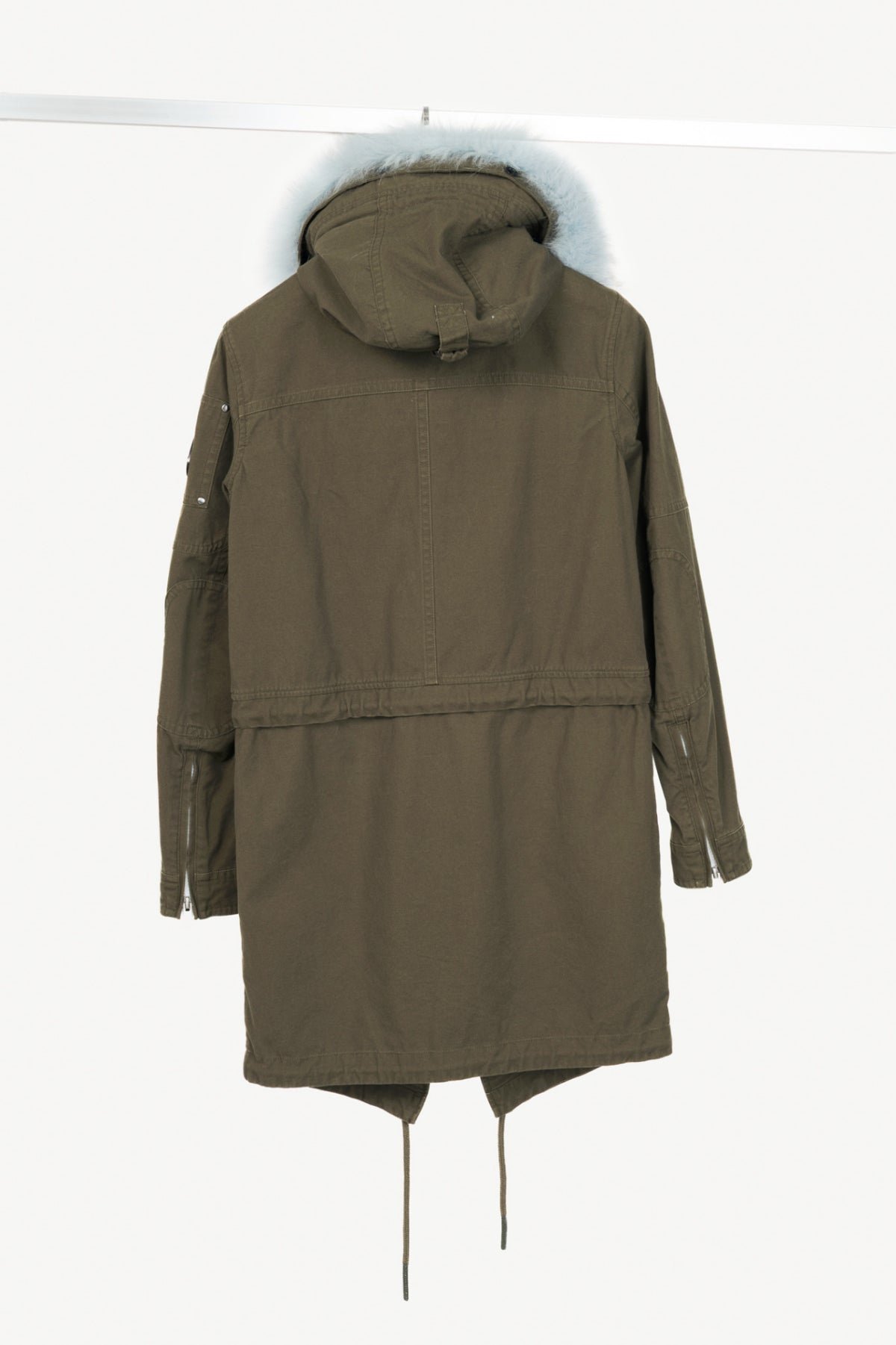 Moose Knuckles Green Cotton-Twill Fur-Hood Zip Parka