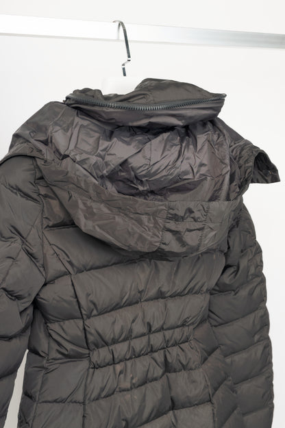Moncler Flammette Grey Nylon Hidden-Hood Puffer Down Jacket