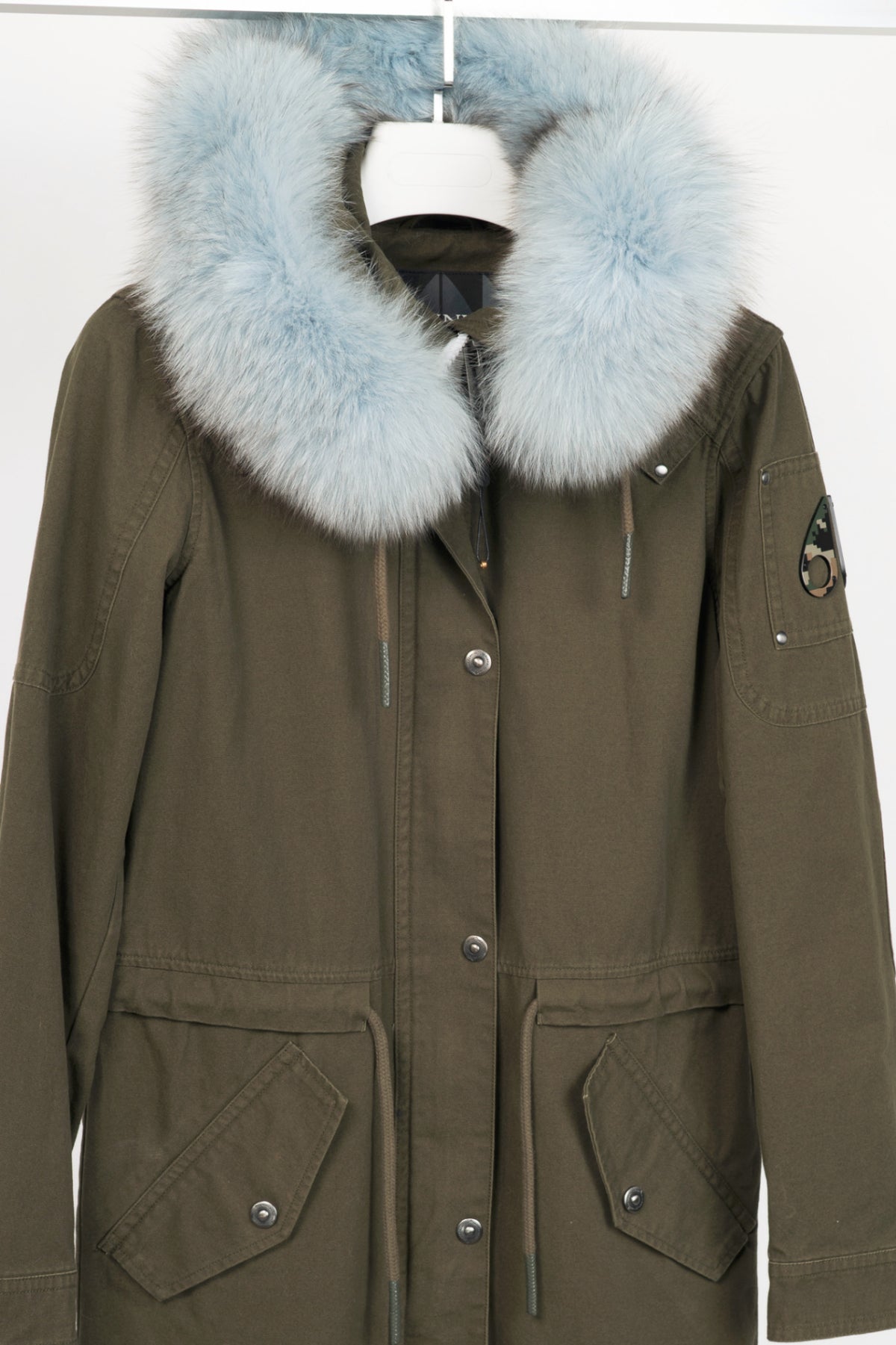 Moose Knuckles Green Cotton-Twill Fur-Hood Zip Parka