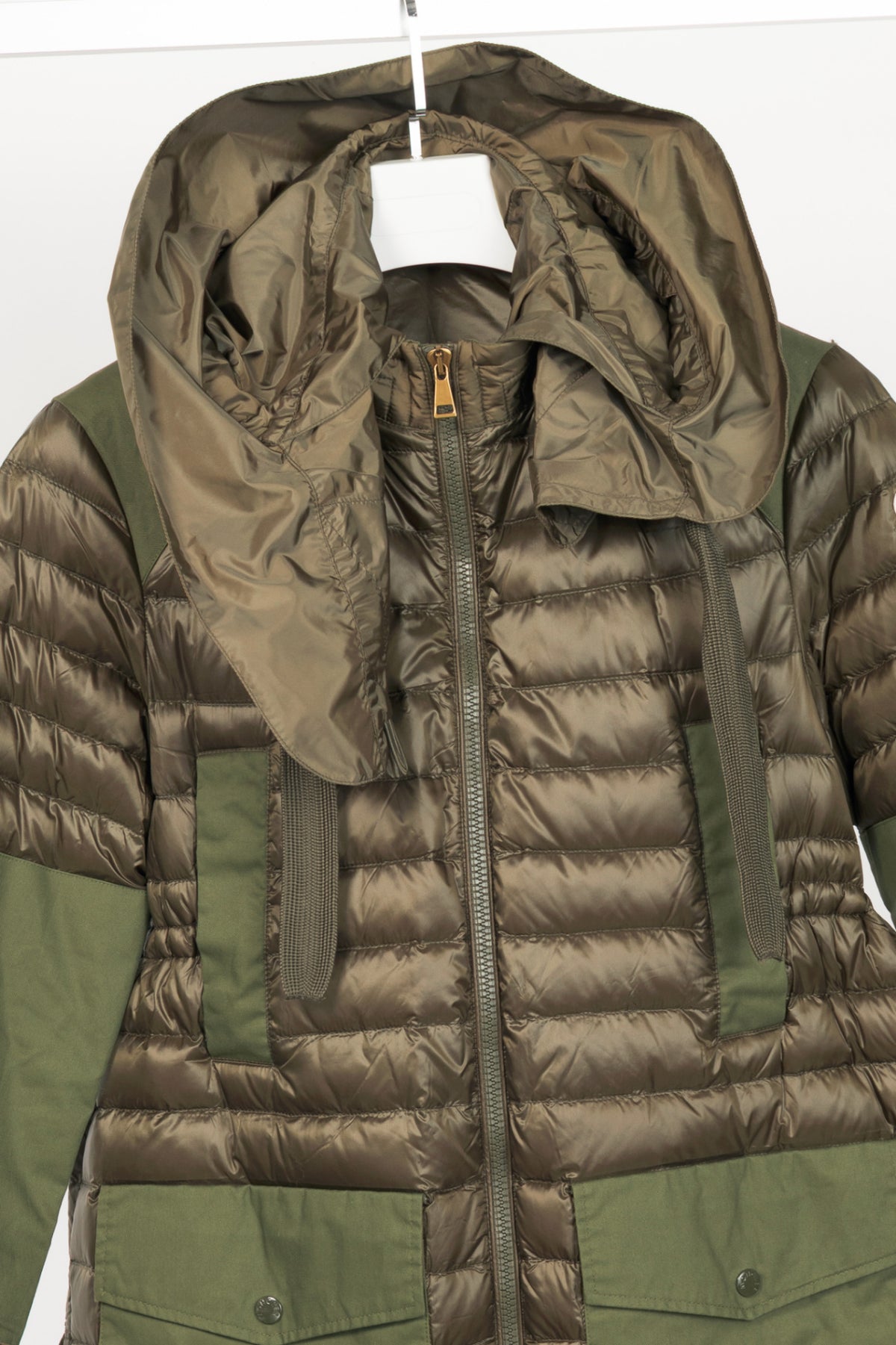 Moncler Cyanite Green Lightweight Hooded Puffer Jacket