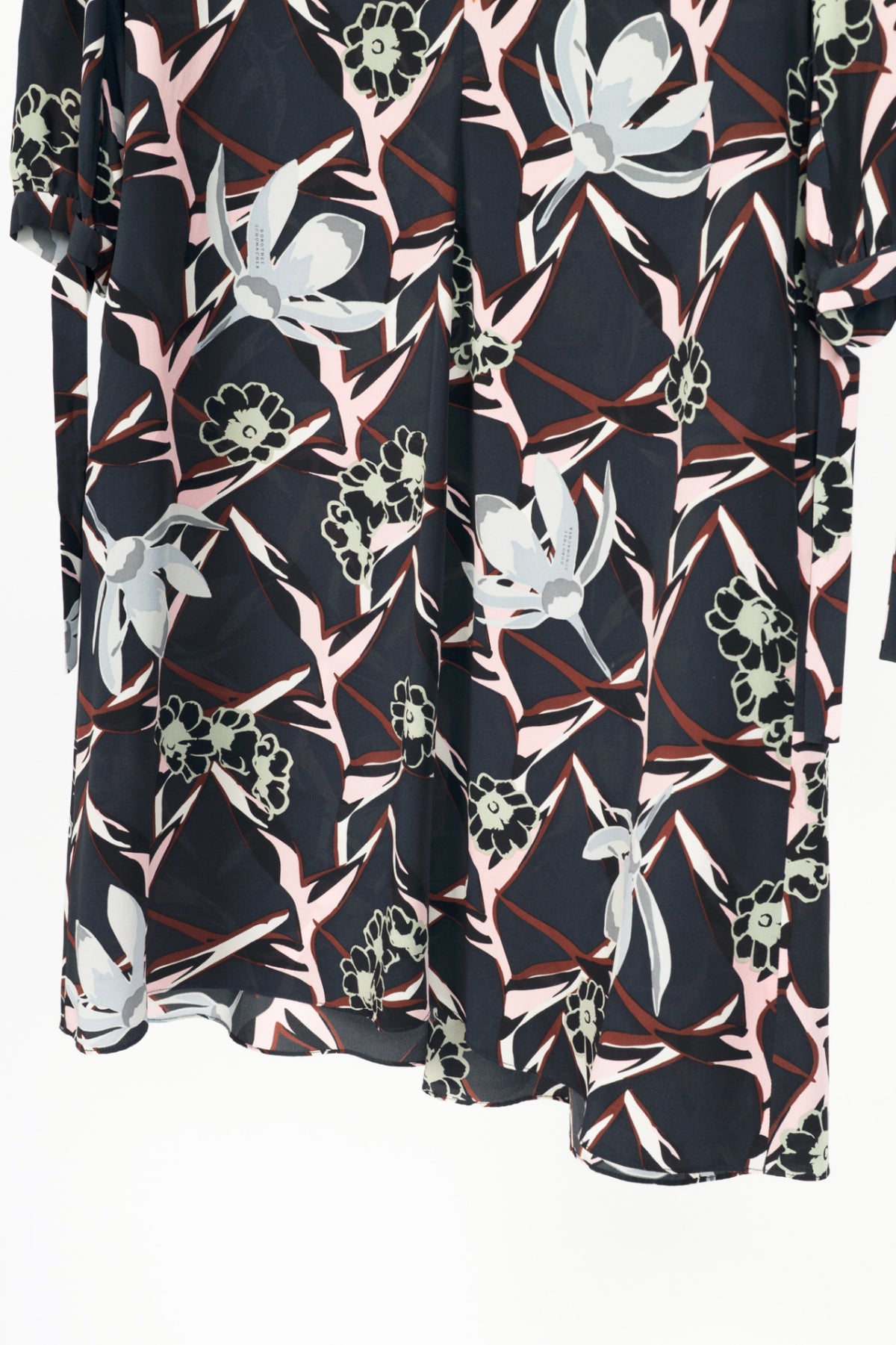 Dorothee Schumacher SS16 Navy Floral-Print Silk-Crepe Mini Dress