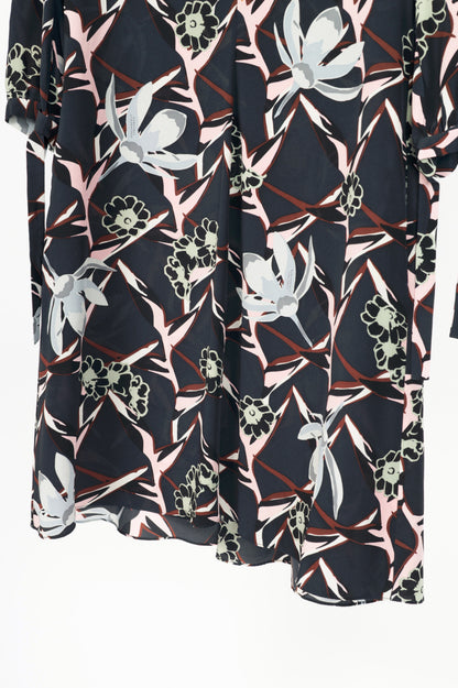 Dorothee Schumacher SS16 Navy Floral-Print Silk-Crepe Mini Dress