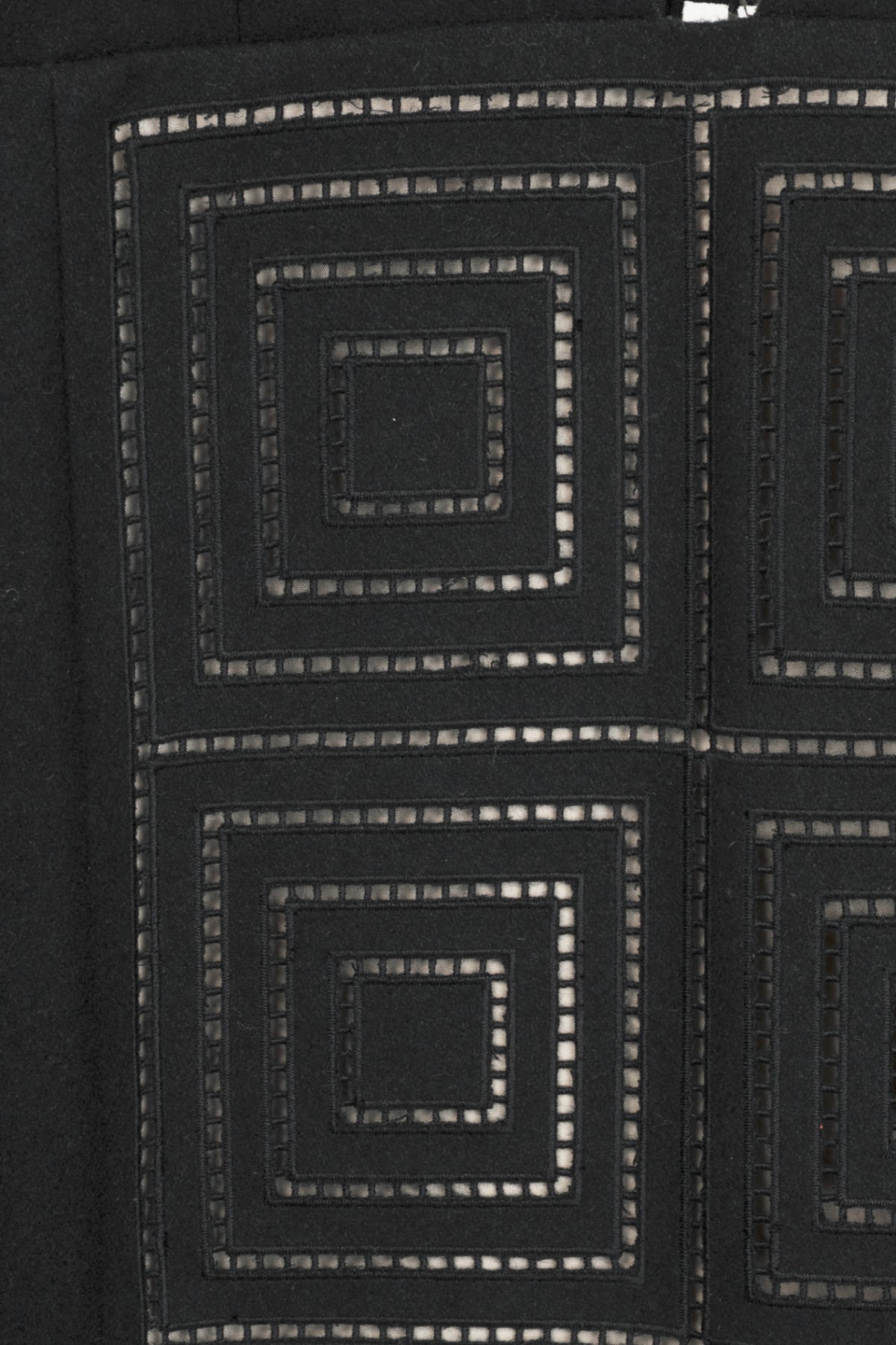 Tibi AW12 Runway Navy Wool-Blend Crochet Sleeveless Dress