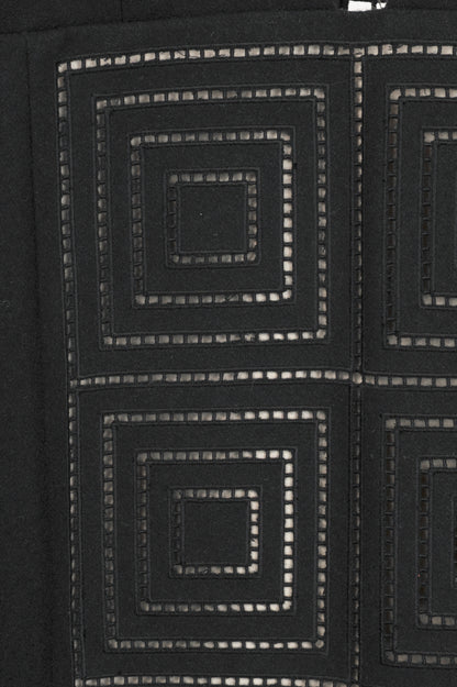 Tibi AW12 Runway Navy Wool-Blend Crochet Sleeveless Dress