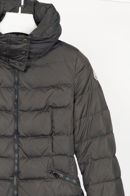 Moncler Flammette Grey Nylon Hidden-Hood Puffer Down Jacket