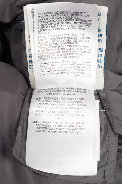 Moncler Flammette Grey Nylon Hidden-Hood Puffer Down Jacket