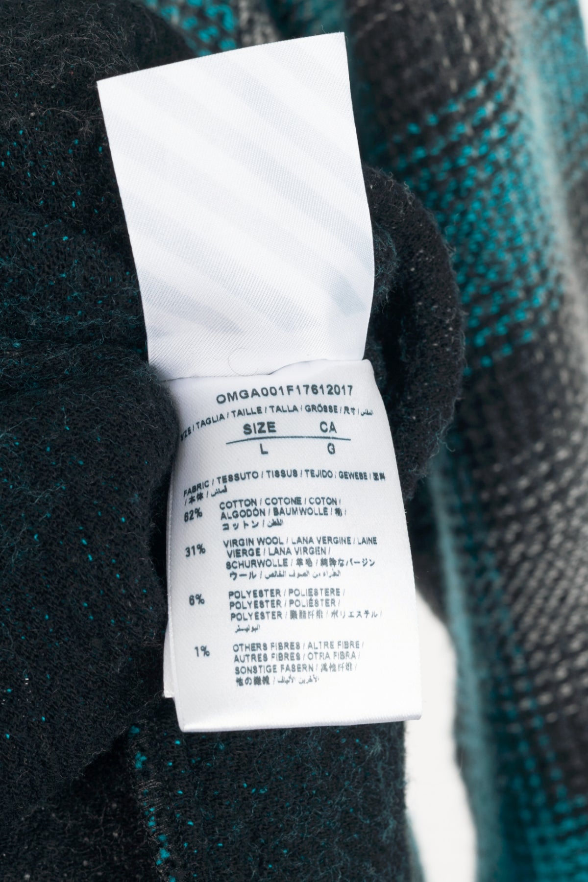 Off-White KK Flannel Blue Cotton & Wool Plaid Buttoned Shirt