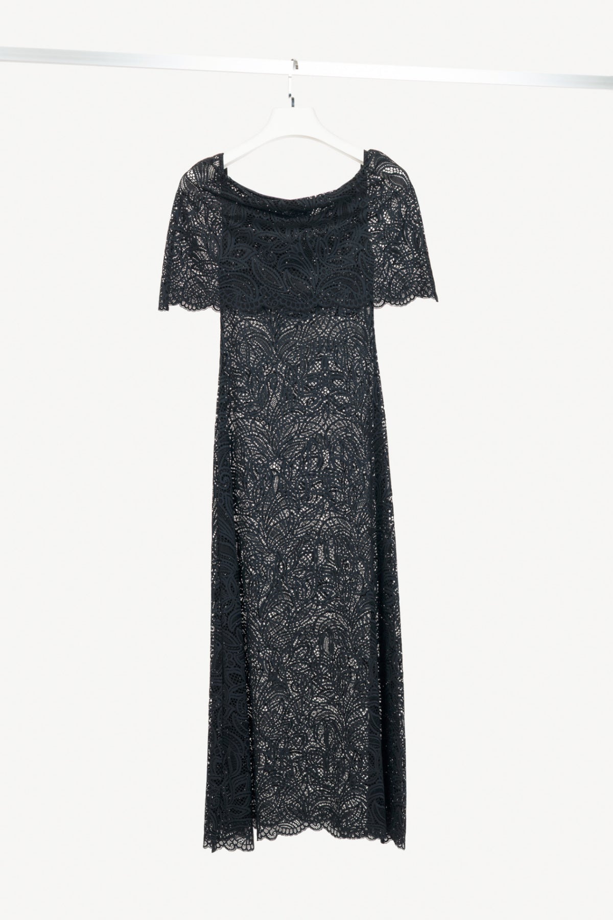 Beaufille Lotta Black Lace Off-Shoulder Maxi Dress