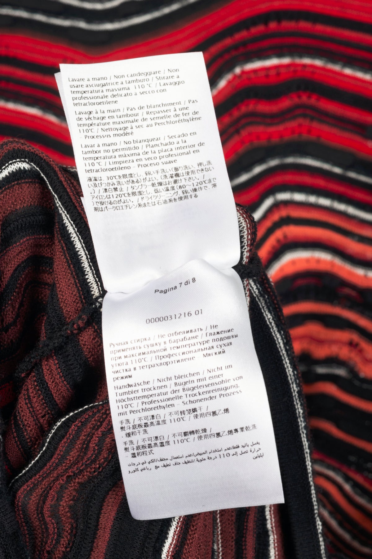 M by Missoni Red Ripple Knit Long-Sleeve Dress
