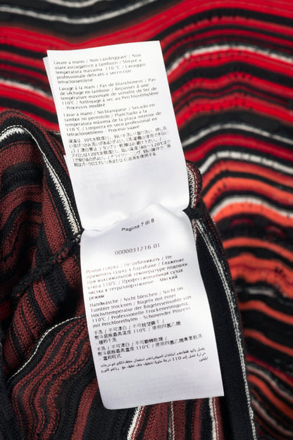 M by Missoni Red Ripple Knit Long-Sleeve Dress