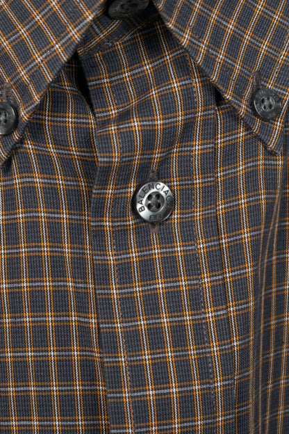 Balenciaga Vintage Brown & Orange Plaid Cotton-Poplin Buttoned Shirt