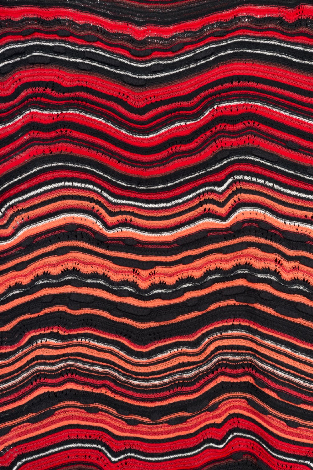 M by Missoni Red Ripple Knit Long-Sleeve Dress