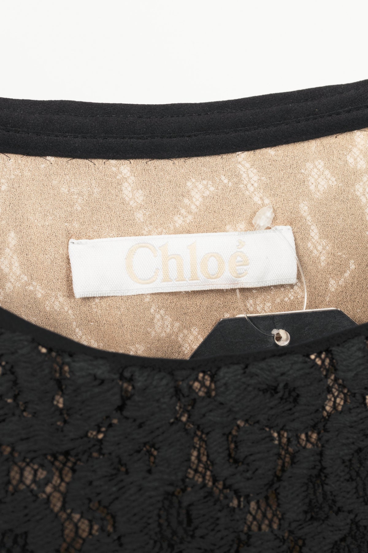 Chloe AW12 Black Macrame-Lace Floral-Applique Mini Dress