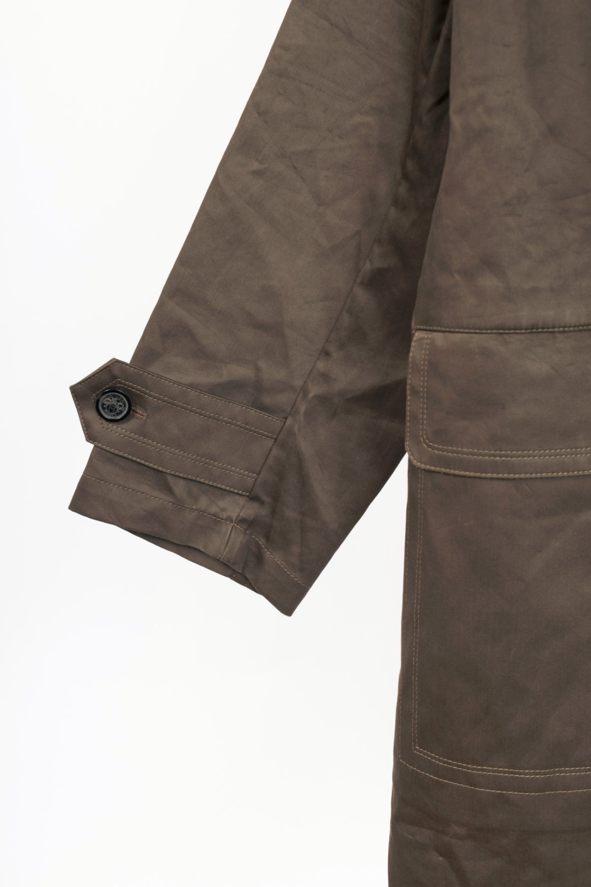 Hermes Brown Coated Cotton Mackintosh Coat