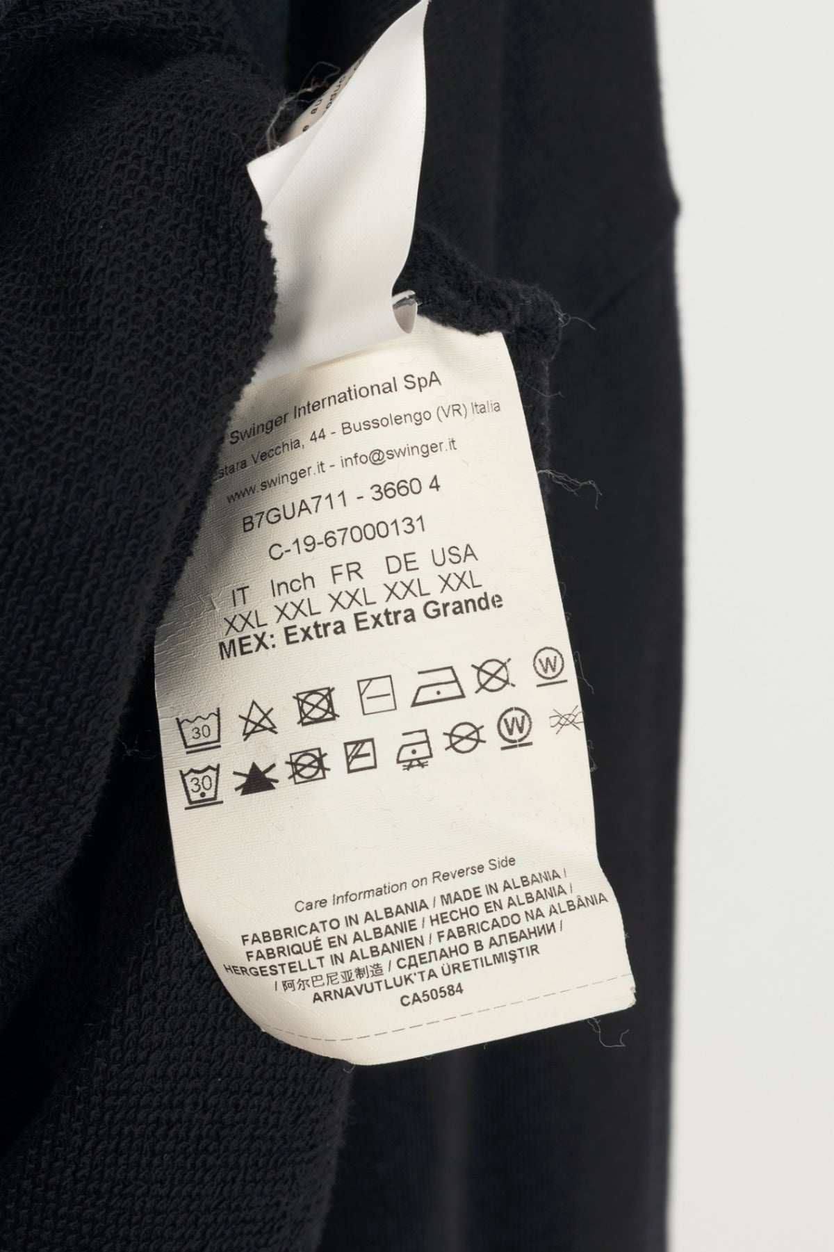 Versace Jeans Couture Black Cotton Embroidered Baroque Logo Hoodie