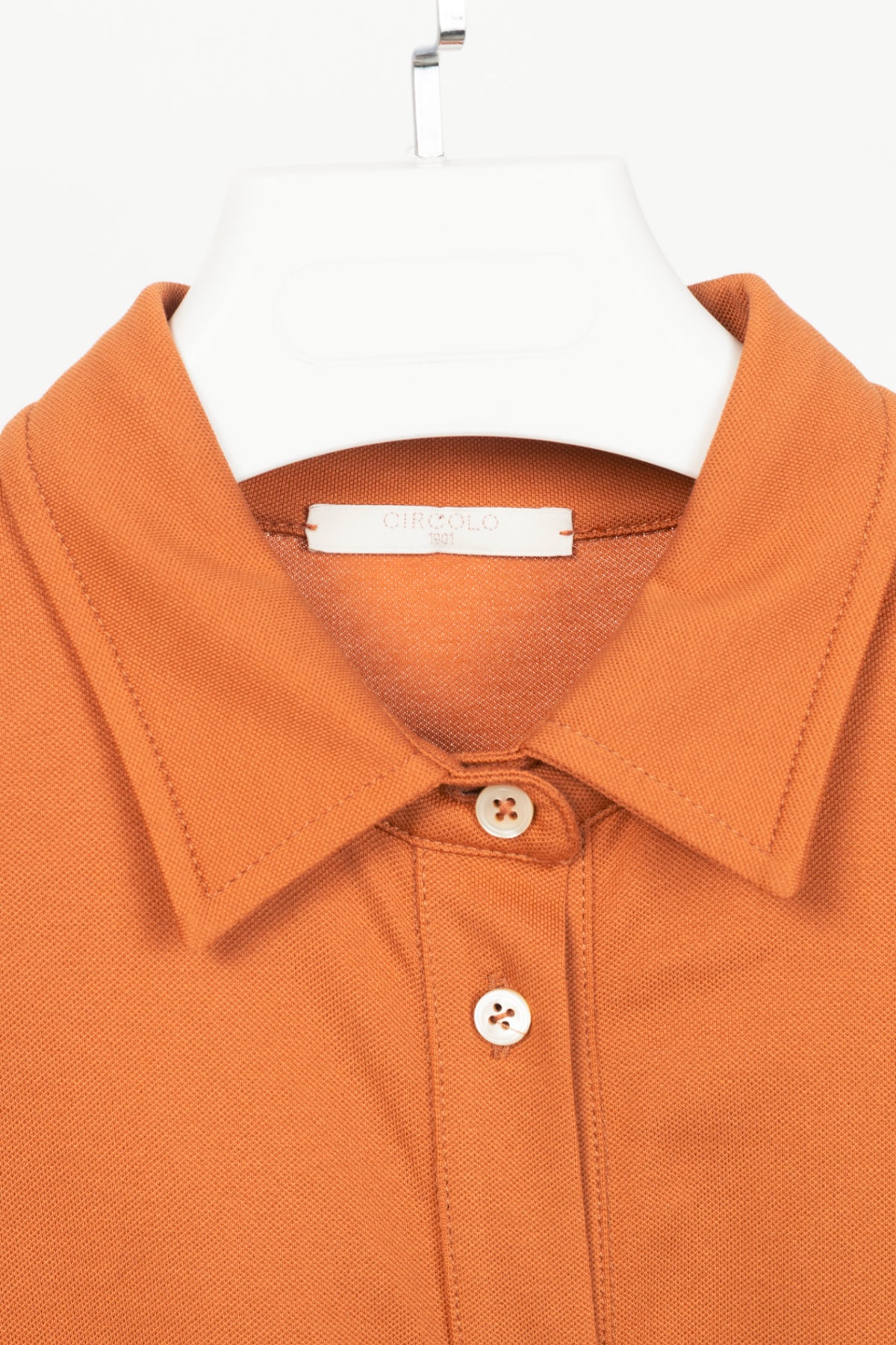 Circolo 1901 Orange Cotton-Pique Belted Shirt Dress
