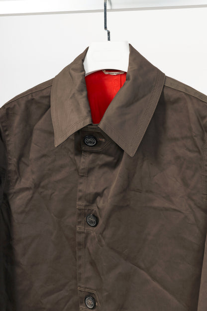 Hermes Brown Coated Cotton Mackintosh Coat