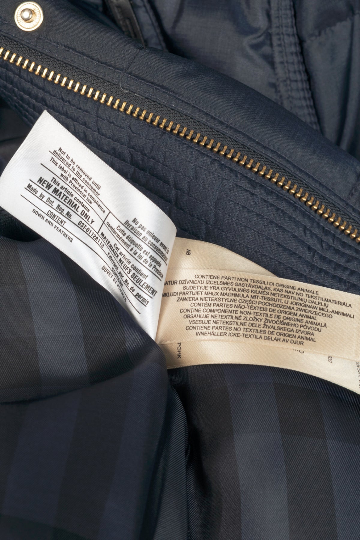 Burberry Abbeydale Navy Fur-Trim Hooded Quilted Puffer