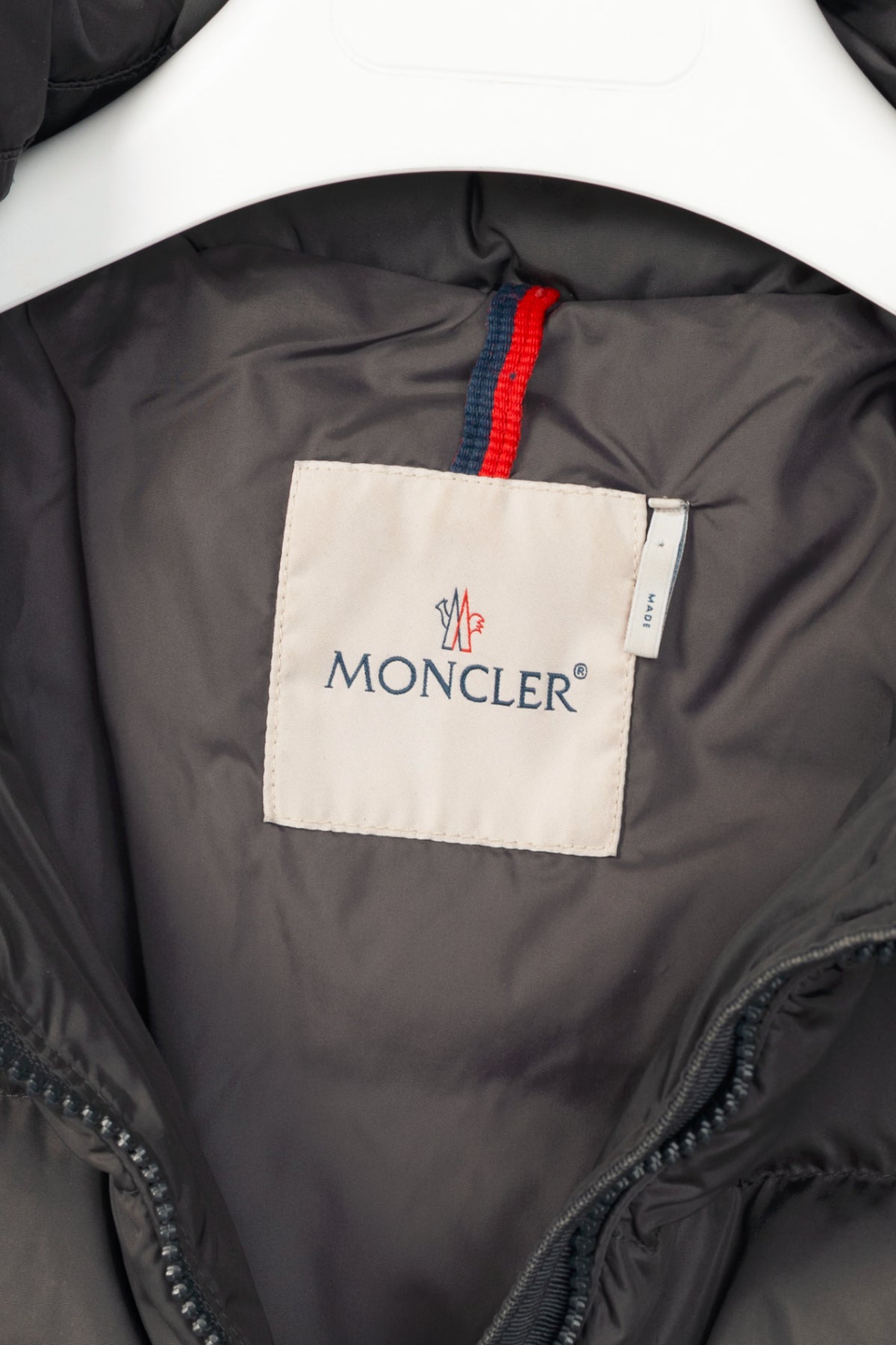 Moncler Flammette Grey Nylon Hidden-Hood Puffer Down Jacket