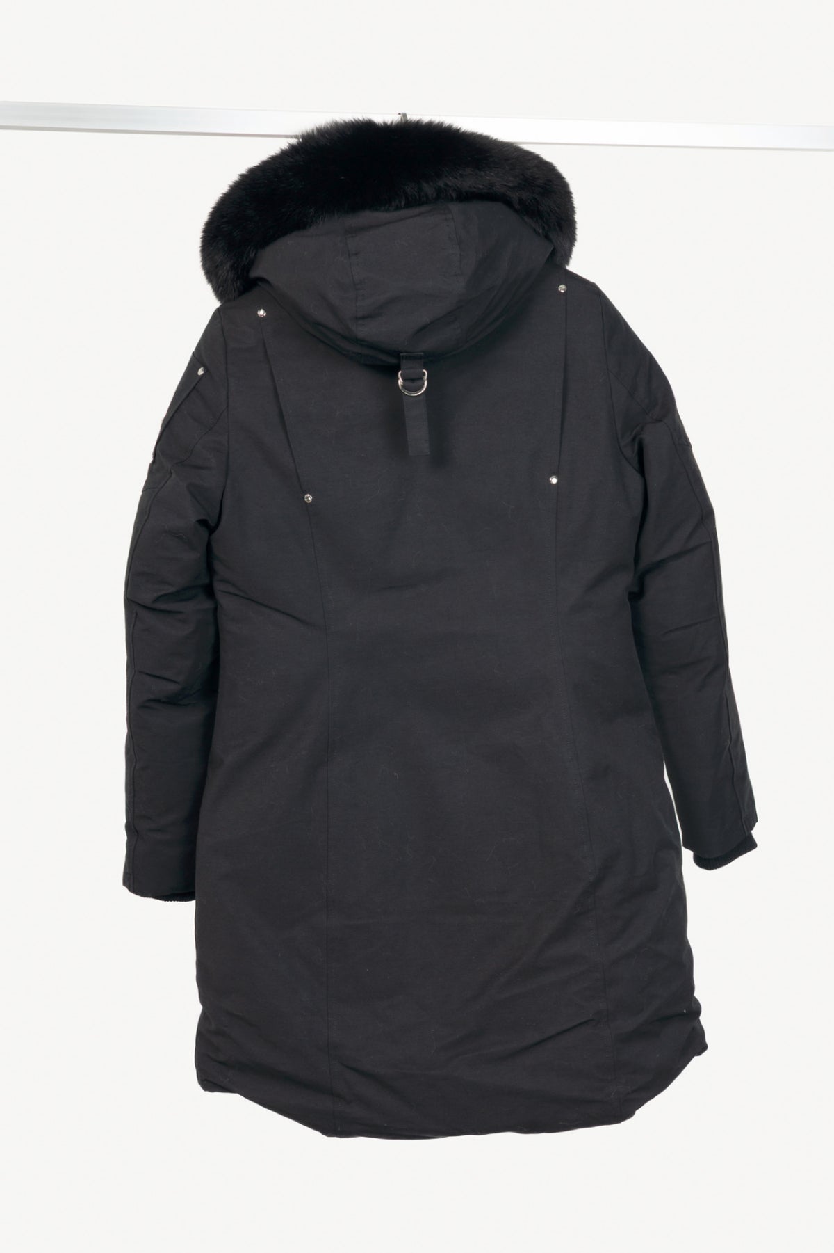 Moose Knuckles Stirling Black Fox-Fur-Trim Hooded Parka