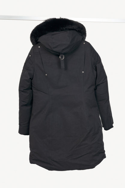 Moose Knuckles Stirling Black Fox-Fur-Trim Hooded Parka