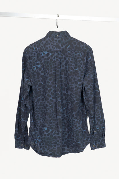 Acne Studios Isherwood Blue Animal Printed Buttoned Shirt