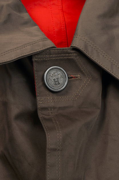 Hermes Brown Coated Cotton Mackintosh Coat