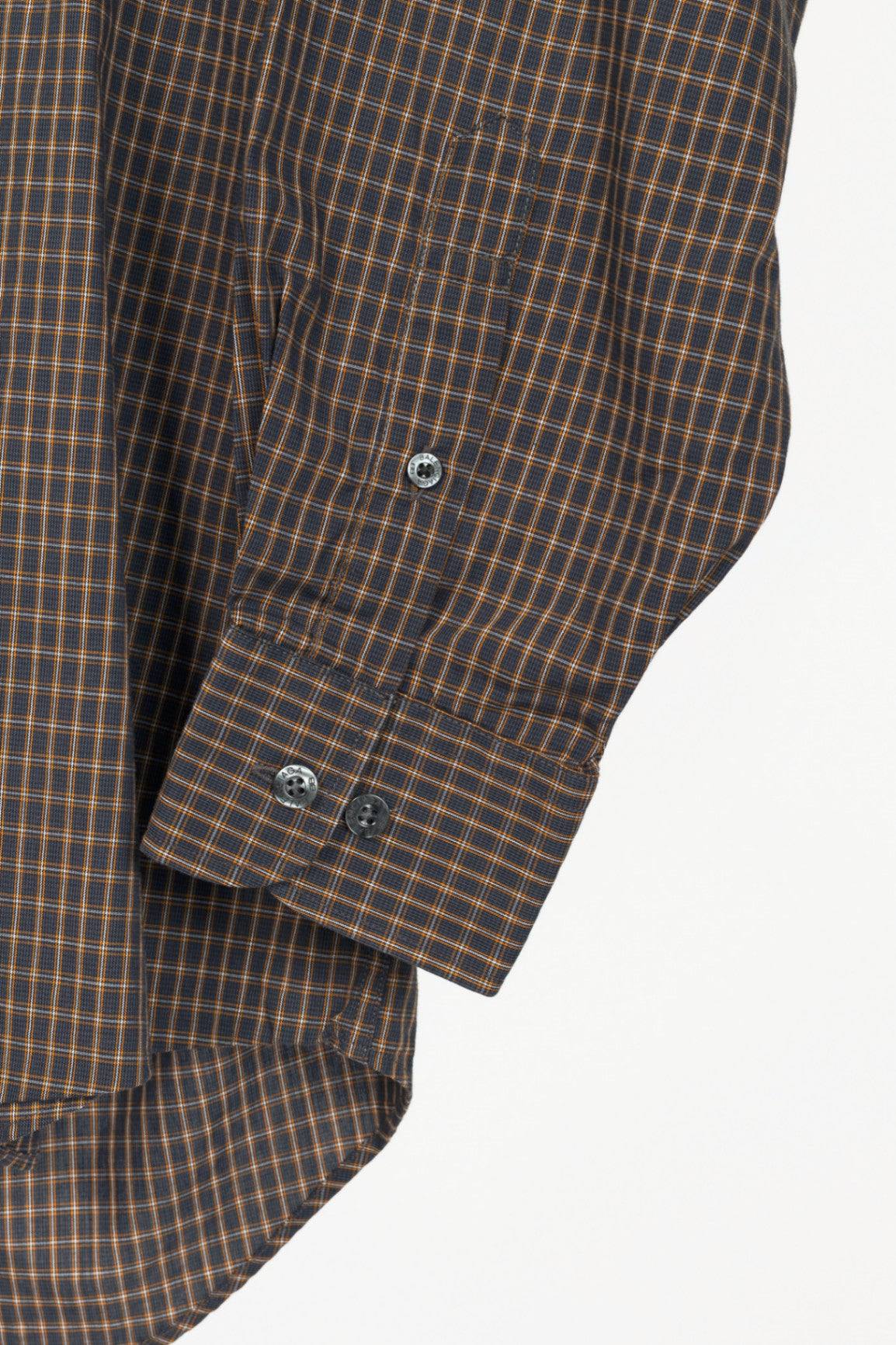 Balenciaga Vintage Brown & Orange Plaid Cotton-Poplin Buttoned Shirt