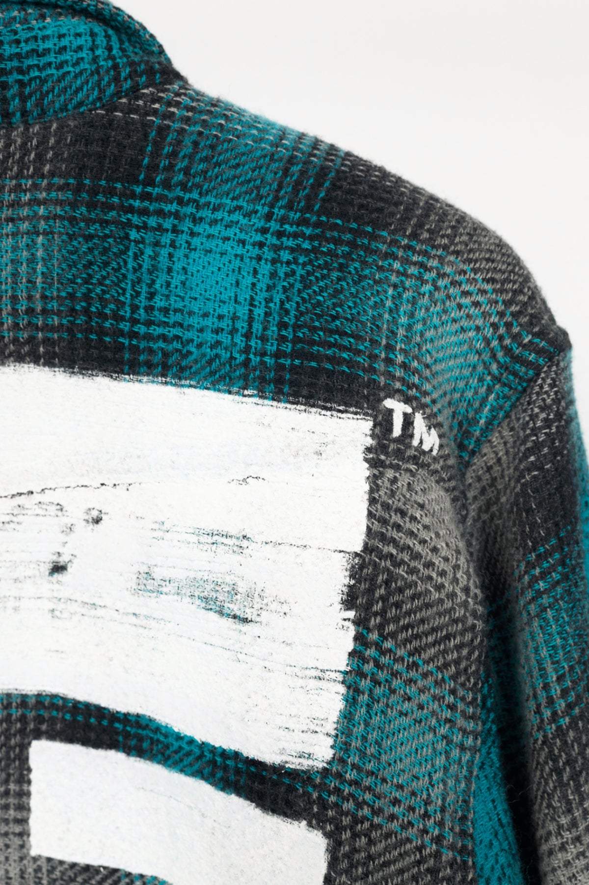 Off-White KK Flannel Blue Cotton & Wool Plaid Buttoned Shirt