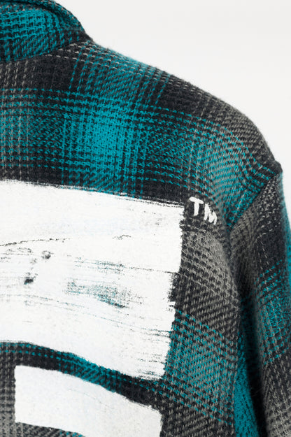 Off-White KK Flannel Blue Cotton & Wool Plaid Buttoned Shirt