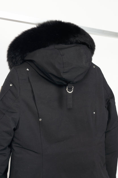 Moose Knuckles Stirling Black Fox-Fur-Trim Hooded Parka