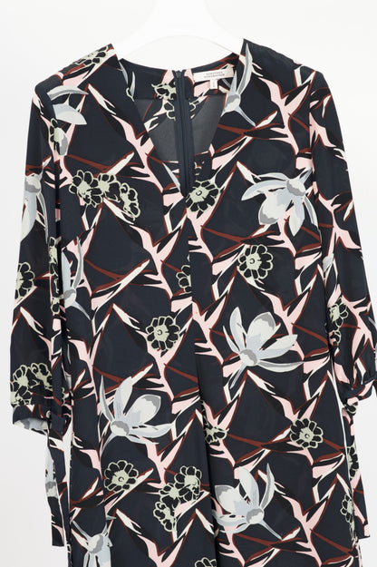 Dorothee Schumacher SS16 Navy Floral-Print Silk-Crepe Mini Dress