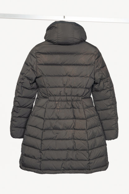 Moncler Flammette Grey Nylon Hidden-Hood Puffer Down Jacket