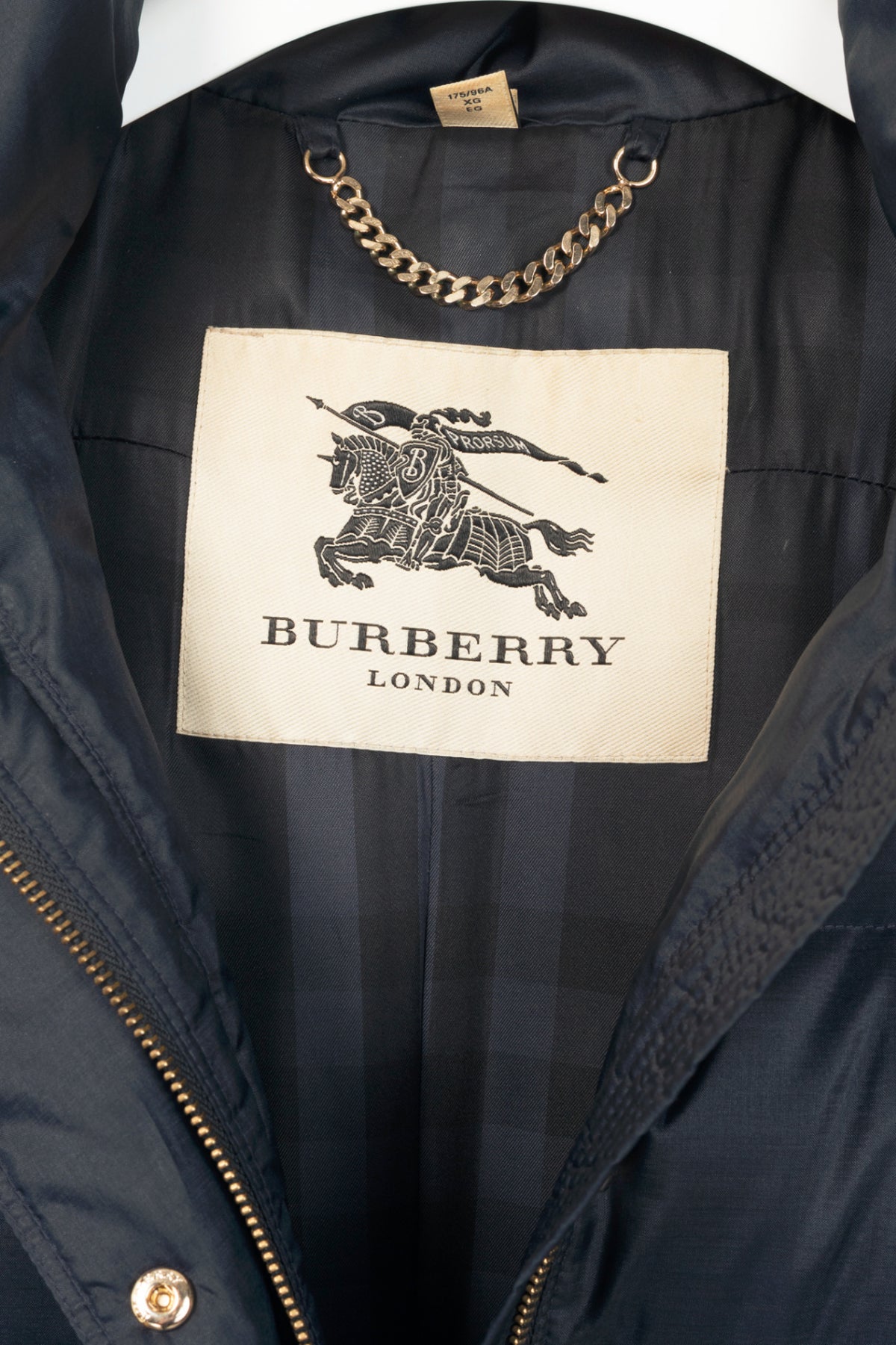 Burberry Abbeydale Navy Fur-Trim Hooded Quilted Puffer