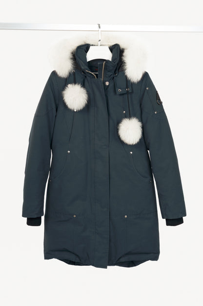 Moose Knuckles Stirling Navy Fox-Fur-Trim Hooded Parka