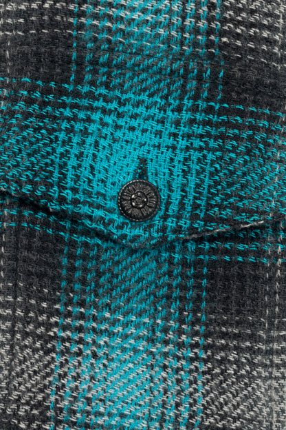 Off-White KK Flannel Blue Cotton & Wool Plaid Buttoned Shirt