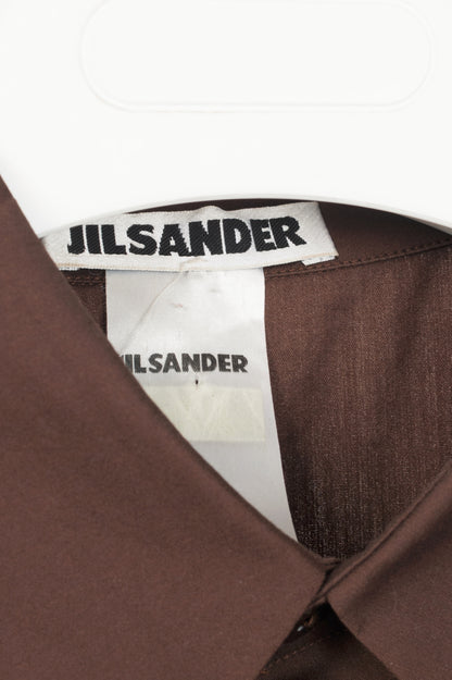Jil Sander Brown Cotton-Poplin Midi Shirt Dress