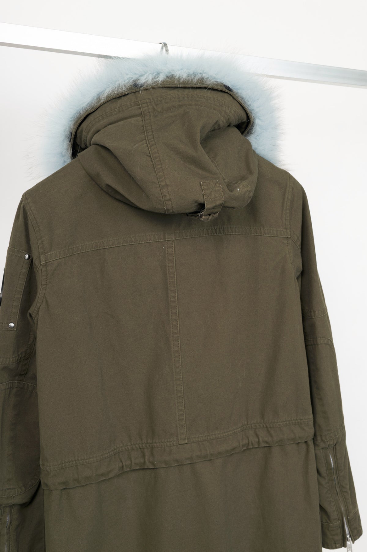 Moose Knuckles Green Cotton-Twill Fur-Hood Zip Parka