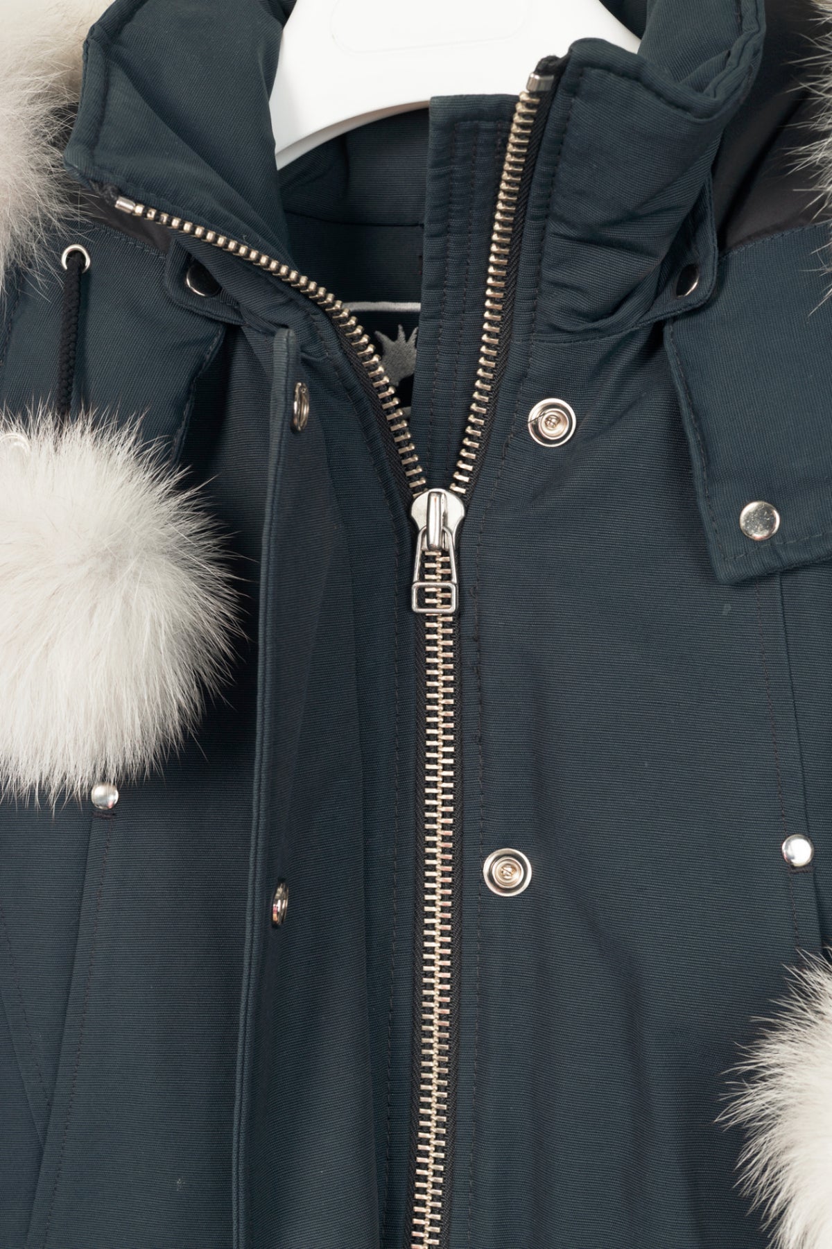 Moose Knuckles Stirling Navy Fox-Fur-Trim Hooded Parka